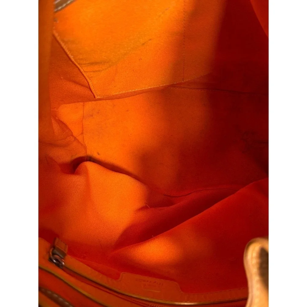 MyWalit Leather Brown  Backpack purse with orange trim Shoulder Bag‎ Italy